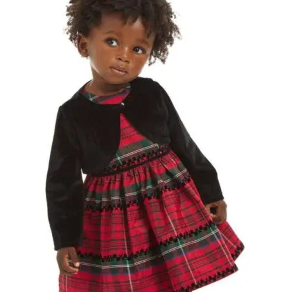 Pippa And Julie Red Plaid And Velvet 2-Piece Holiday Party Dress Nwt Size 18 M — image 7 of 8